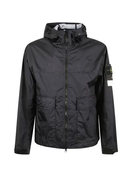 Парка Stone Island с качулка камъни черно