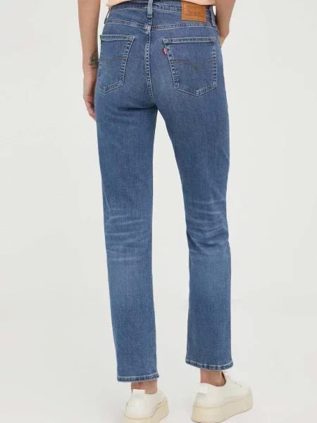 Levi's jeansy HIGH RISE STRAIGHT high waist niebieskie