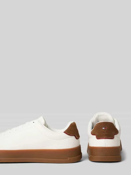 Sneakersy niskie z naturalnej skóry model ‘TH COURT’ Tommy Hilfiger białe