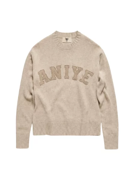 Sweter Aniye By z kaszmiru z długim rękawem beżowy