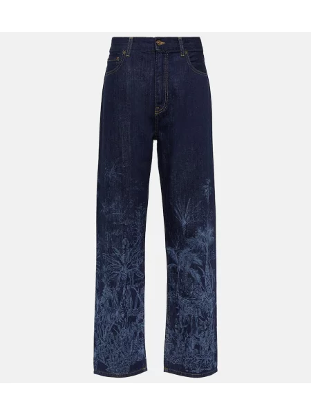 Blugi Alanui cu talie înaltă cu imagine albastru