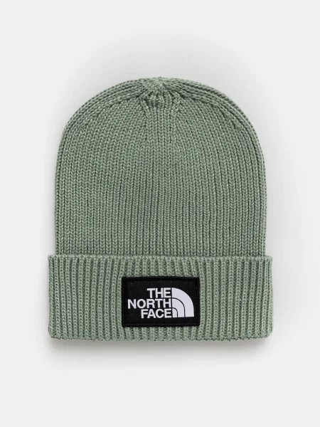 The North Face Dětská čepice KIDS TNF LOGO BOX CUFFED BEANIE zelený