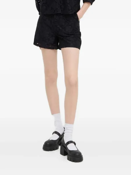 Pantaloni scurți Desigual cu model floral negru