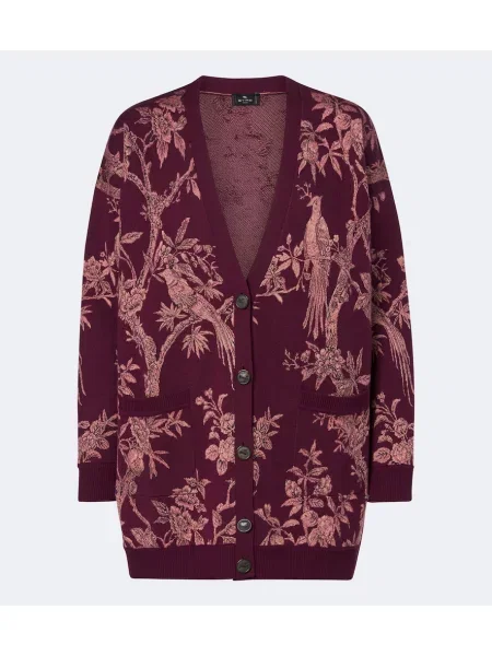 Cardigan Etro de lână cu model floral