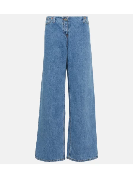 Široke kavbojke Magda Butrym z nizkim pasom modra