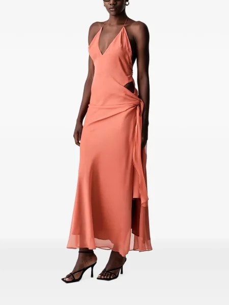 Rochie maxi Bardot portocaliu