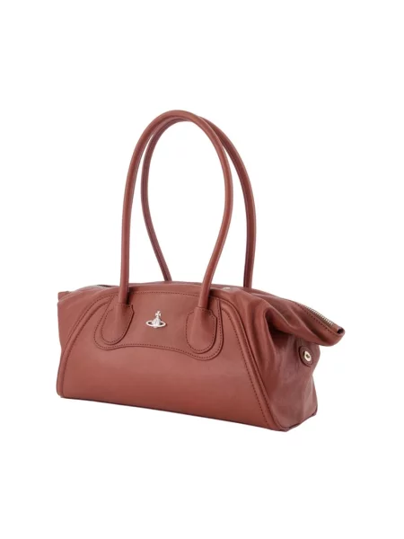 Torebka Vivienne Westwood skórzana z logo brązowa