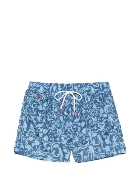 Slip de baie Kiton cu model floral cu imagine albastru