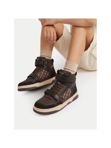 Sneakersy Guess brązowe