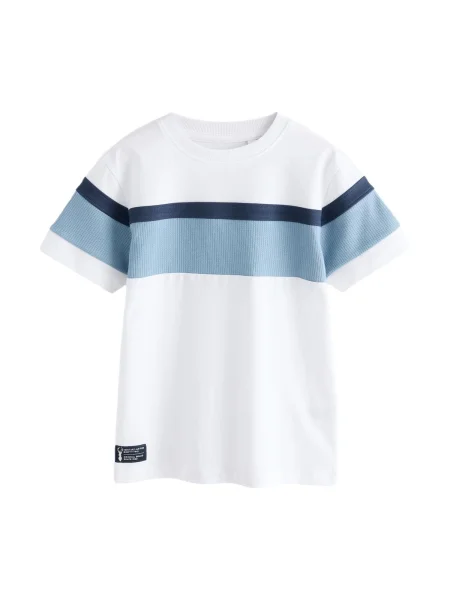 Next Tricou albastru marin / albastru deschis alb