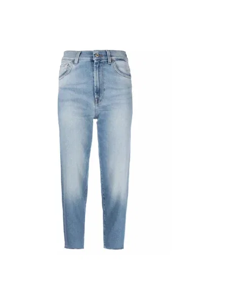 Jeansy 7 For All Mankind z wysoką talią niebieskie