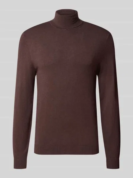 Sweter z golfem o kroju slim fit z mieszanki z prążkowanymi ściągaczami Mcneal