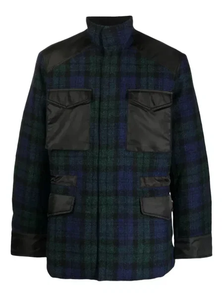 Geacă bomber Maharishi în carouri verde