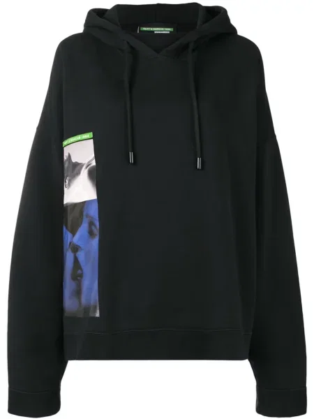 Hanorac cu glugă Dsquared2 cu imagine negru