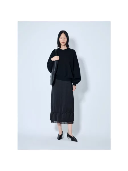 Lniany sweter Khaite czarny
