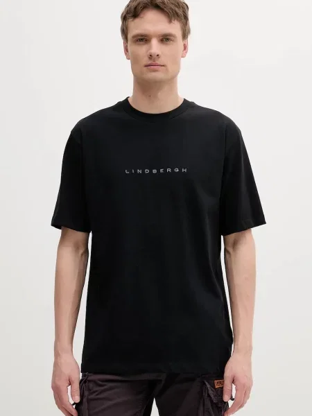 Тениска Lindbergh с изчистен дизайн черно