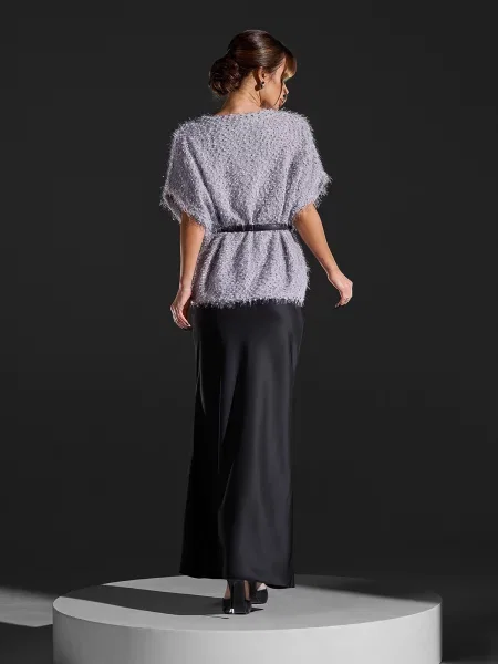 Спідниця максі ISSA Plus шовк чорний