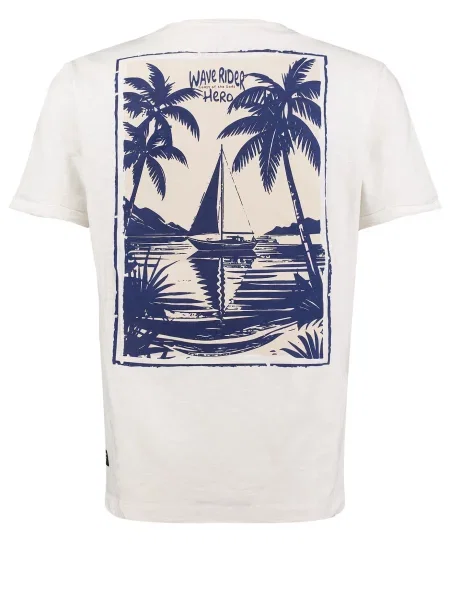 Key Largo Tricou KLHero bleumarin / natural alb