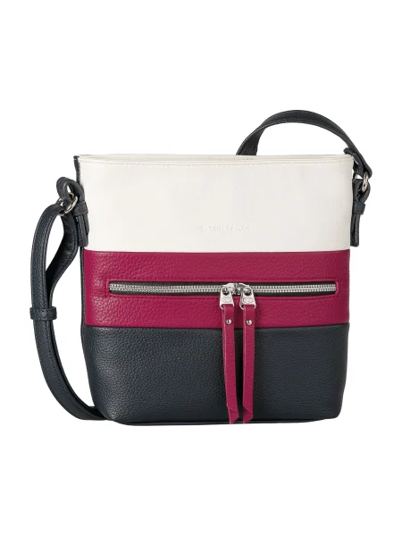 TOM TAILOR Geantă de umăr Ellen albastru marin / roz închis alb