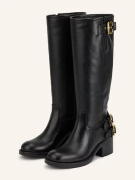 Chloé Kozačky black černé