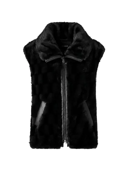 Vestă Pinko cu blană negru