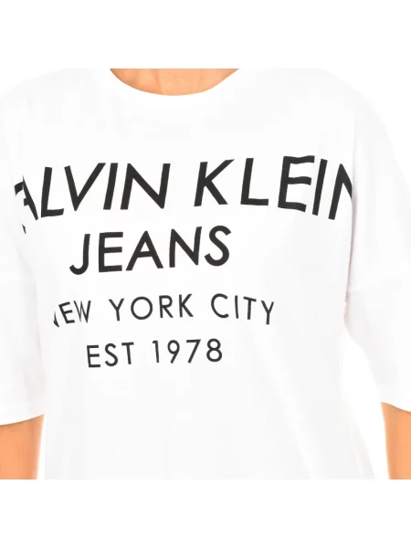 Koszulka Calvin Klein z krótkim rękawem ze sznurkiem biała