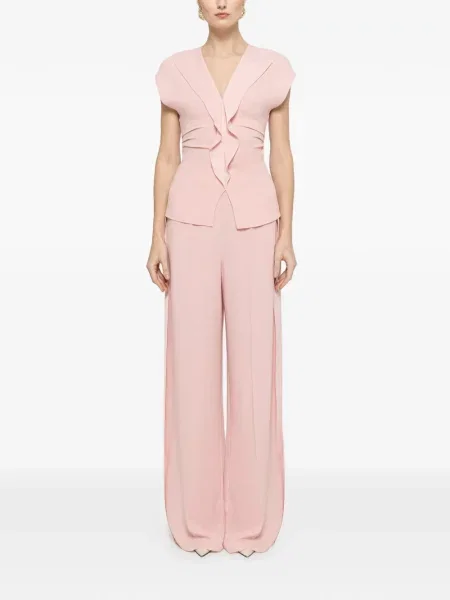 Pantaloni Nissa cu picior lat roz