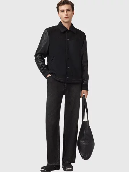 Кожаная куртка Allsaints черная