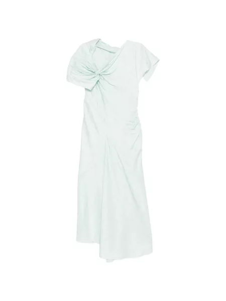 Sukienka midi Victoria Beckham w kwiatki z nadrukiem garniturowa zielona