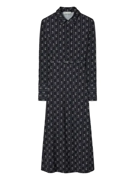 Rochie tip cămașă Tory Burch cu imagine cu model paisley albastru
