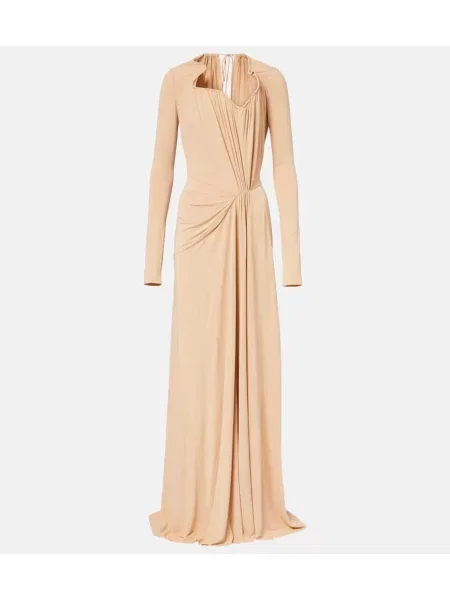 Rochie Victoria Beckham drapată bej