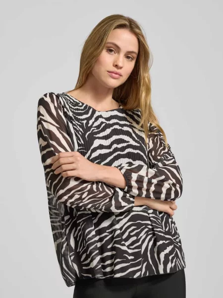 Bluzka z plisami model Zabaione czarna