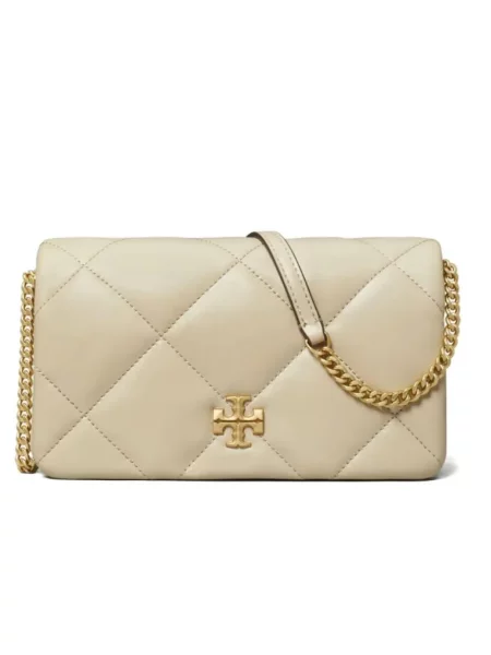 Pikowana torebka skórzana Tory Burch skórzana beżowa