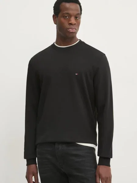 Bombažen pulover Tommy Hilfiger črna