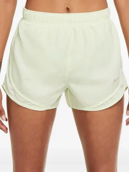 Pantaloni scurți Nike alergare cu talie înaltă în carouri albastru