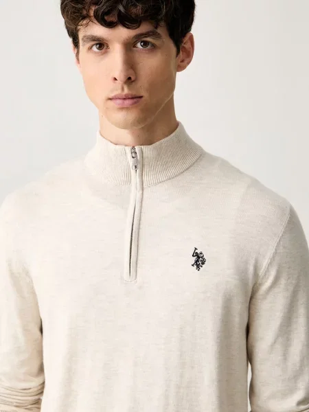 U.S. Polo Assn. светр з бавовною Rich Funnel Zip