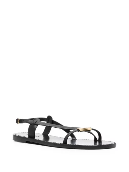 Sandale Chloé din piele cu bretele negru