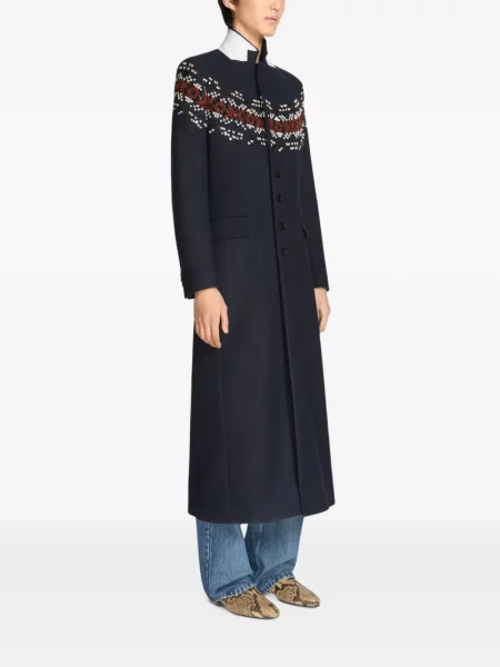 Palton Dries Van Noten de lână albastru
