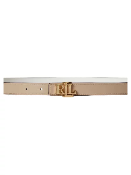 Skinny pasek Ralph Lauren z paskiem beżowy
