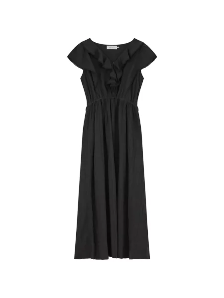 Rochie midi Skall Studio cu volane negru