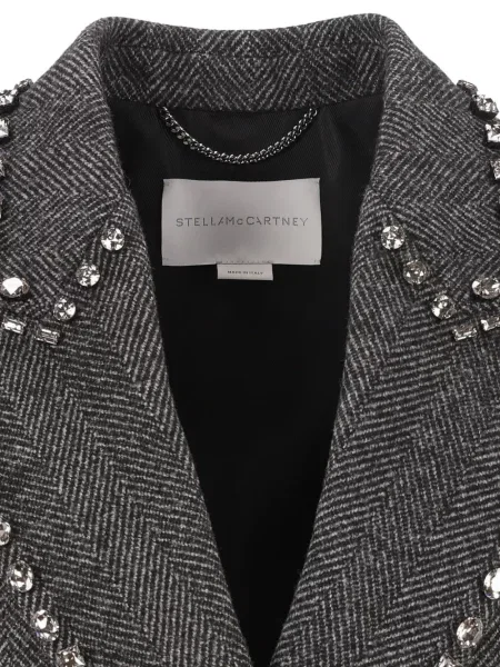 Palton Stella Mccartney cu model herringbone gri