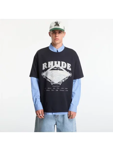 RHUDE tricou din pentru bărbați negru