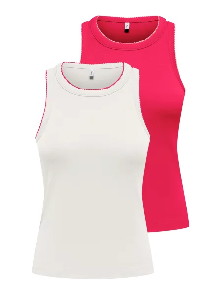 ONLY Top ONLALLY roz zmeură alb