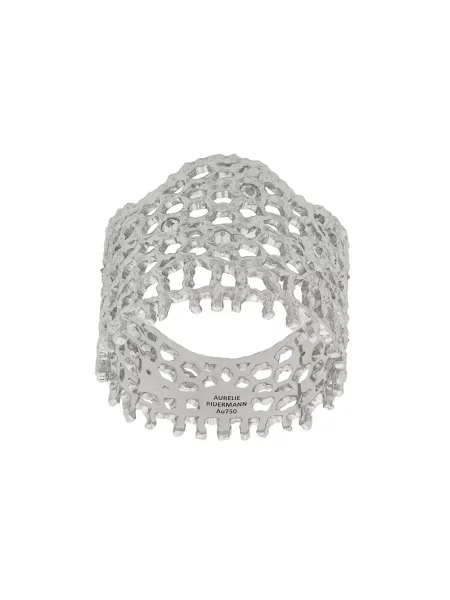 Krajkový retro diamant prsten Aurelie Bidermann bílý