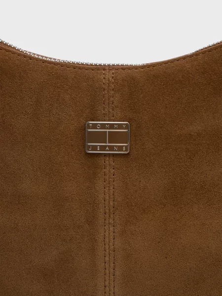 Замшева сумка Tommy Jeans коричнева
