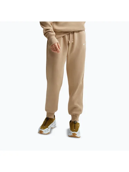 Női nadrág Nike Sportswear Phoenix Fleece Mid-Rise linen/sail. Méret: M bézs