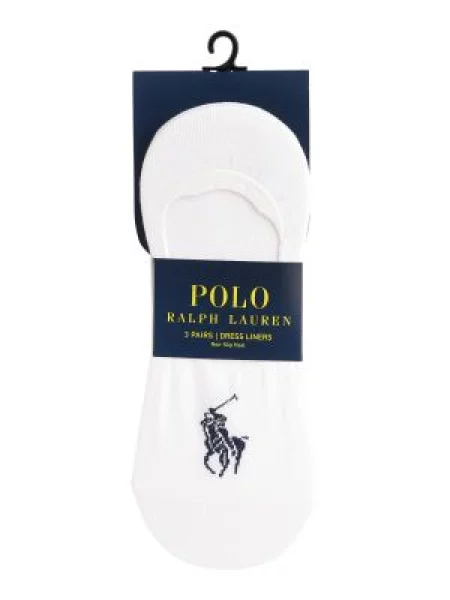 Skarpety Stopki Polo Ralph Lauren 3 Pack białe