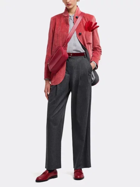 Шерстяные классические брюки Emporio Armani серые