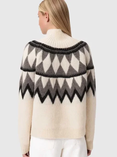 AllSaints sweter z dodatkiem wełny TARA ciepły z golfem brązowy