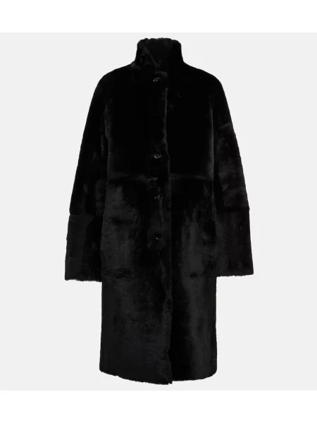 Palton Joseph din piele negru